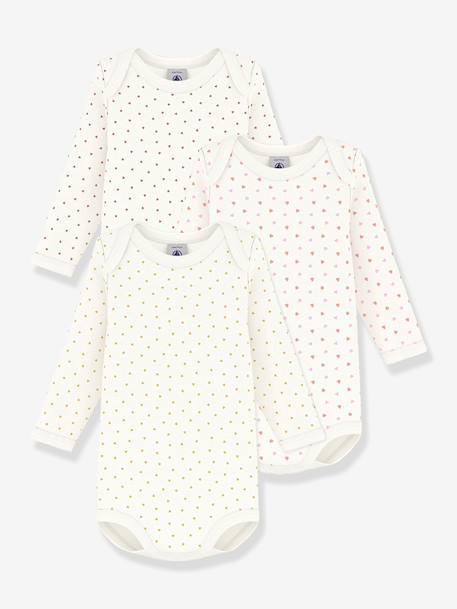 Set van 3 rompers met lange mouwen wit - vertbaudet enfant 