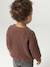 Gilet bébé col V en maille grosse jauge bleu grisé+chocolat - vertbaudet enfant 