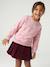 Sweat fille manches longues écru+rose pâle - vertbaudet enfant 