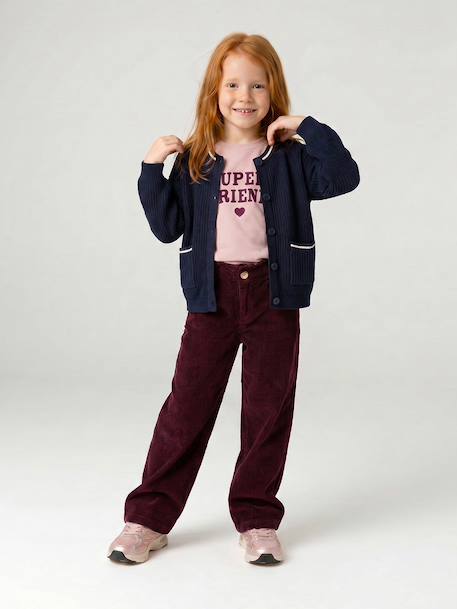 Gilet fille manches longues marine - vertbaudet enfant 