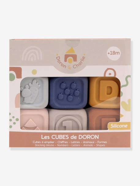6 siliconen stapelblokken DORON ET CHARLIE meerkleurig - vertbaudet enfant 