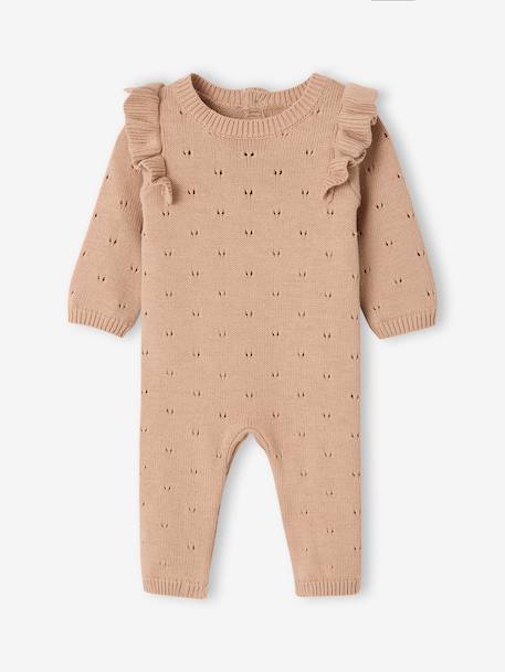 Gebreid babyboxpakje meisje gemêleerd beige - vertbaudet enfant 