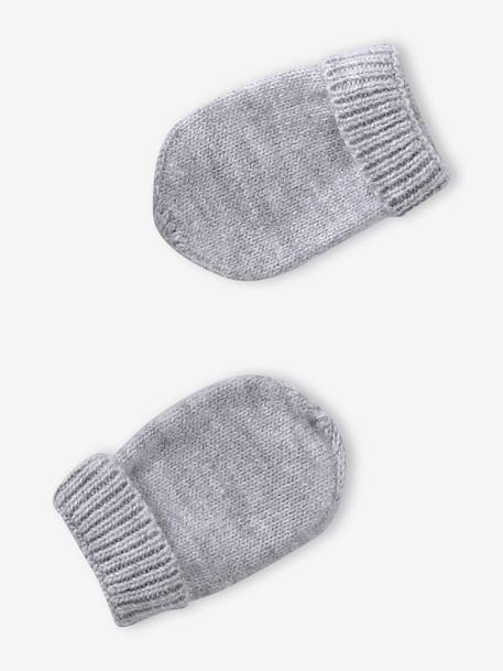 3-delige babyset muts, sjaalkraag gemêleerd grijs - vertbaudet enfant 
