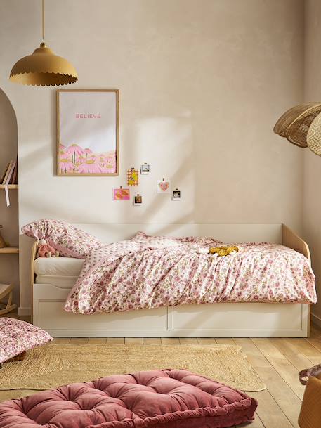 Lit gigogne 80x200cm avec rangement YEL blanc - vertbaudet enfant 