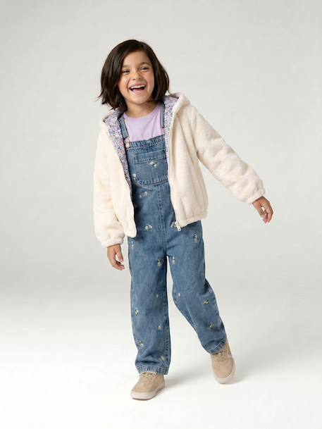 Geborduurde tuinbroek van denim jeansblauw - vertbaudet enfant 