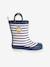 Bottes de pluie bébé détails ludiques bleu clair+marine+rayé marine+vert imprimé - vertbaudet enfant 