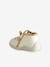 Chaussons zippés bébé en toile beige+blanc imprimé+rose pâle+vanille - vertbaudet enfant 