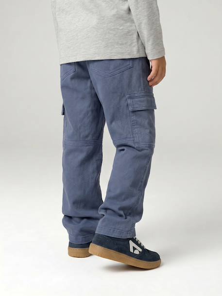 Battlebroek voor jongens jeansblauw+olijf - vertbaudet enfant 