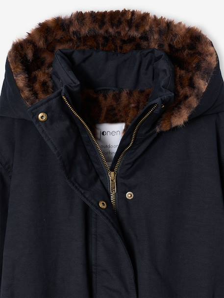 Parka fille doublée noir - vertbaudet enfant 
