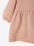 Robe bébé en molleton avec col en crochet rose poudré+vert - vertbaudet enfant 