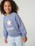Meisjessweater met ronde hals chambrayblauw+gemêleerd grijs - vertbaudet enfant 