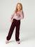 Pantalon fille large velours côtelé style paperbag bordeaux+camel+marine+mauve+olive - vertbaudet enfant 