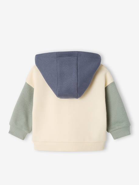 Sweat à capuche bébé personnalisable vert sauge - vertbaudet enfant 