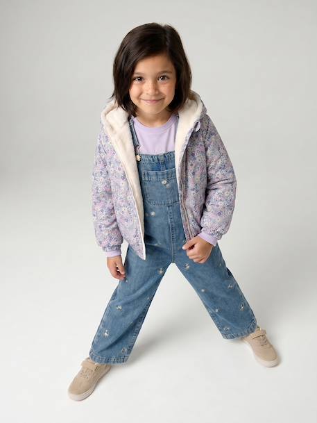 Geborduurde tuinbroek van denim jeansblauw - vertbaudet enfant 