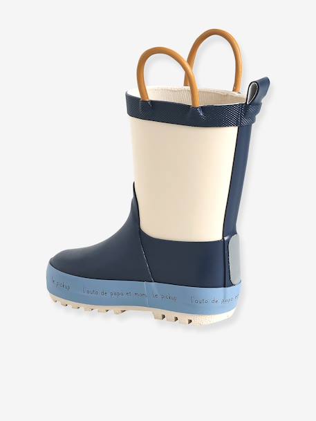 Bottes de pluie bébé détails ludiques bleu clair+marine+rayé marine+vert imprimé - vertbaudet enfant 