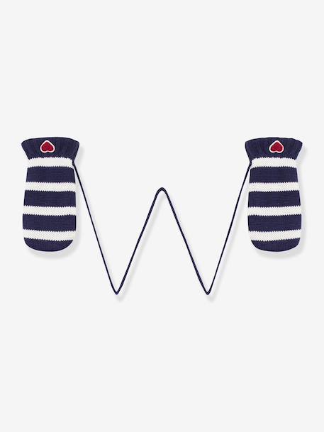 Gestreepte wanten PETIT BATEAU marineblauw - vertbaudet enfant 