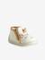 Chaussons zippés bébé en toile beige+blanc imprimé+rose pâle+vanille - vertbaudet enfant 