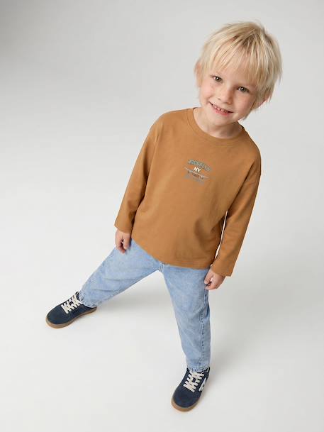T-shirt manches longues garçon bleu océan+ocre+vert sapin - vertbaudet enfant 
