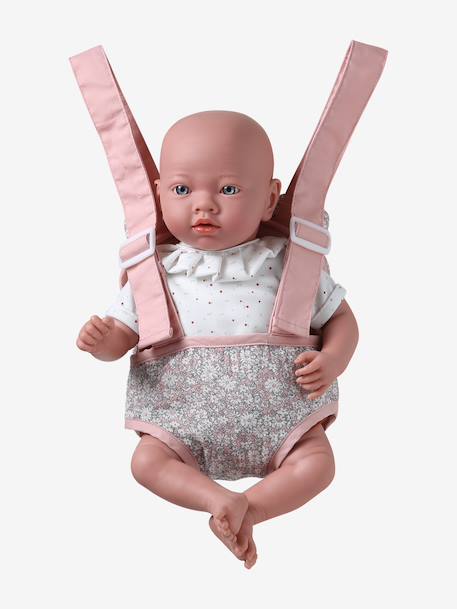Katoenen gaasdrager voor baby's geel+roze, bedrukt+rozen+zwart - vertbaudet enfant 