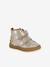 Hoge leren sneakers voor baby beige, bedrukt+goudgeel - vertbaudet enfant 