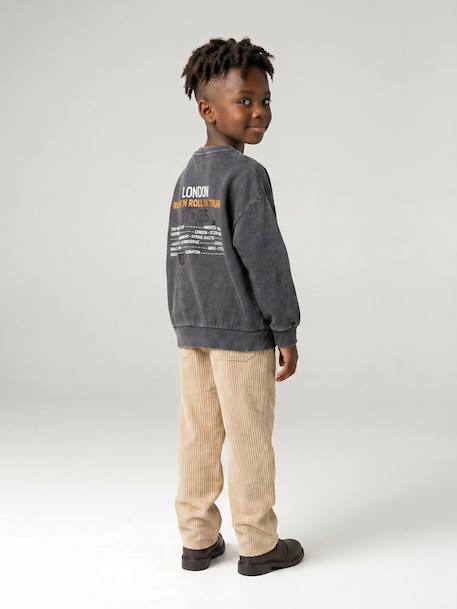 Pantalon en velours côtelé garçon facile à enfiler beige+bleu ardoise+marine - vertbaudet enfant 