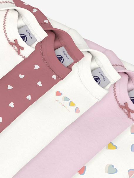 Set van 5 PETIT BATEAU rompertjes rozen - vertbaudet enfant 