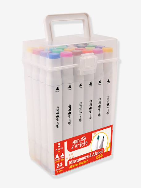 24 alcoholmarkers MAIN D'ARTISTE meerkleurig - vertbaudet enfant 