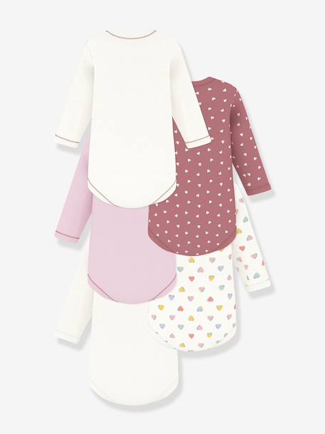 Set van 5 PETIT BATEAU rompertjes rozen - vertbaudet enfant 