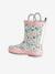 Bottes pluie fille caoutchouc bleu imprimé+écru+lot rose - vertbaudet enfant 