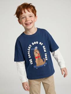 Jongens-T-shirt, poloshirt, souspull-Jongensshirt met laagjeseffect