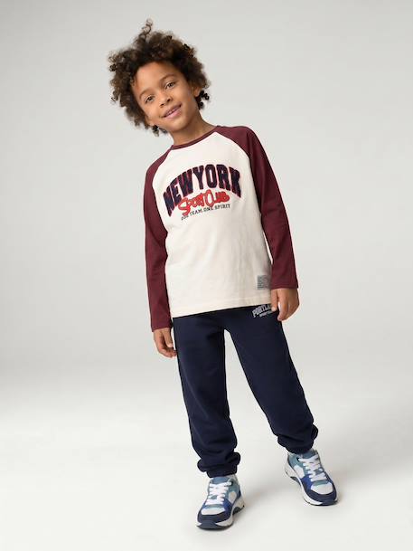 Jongensshirt met raglanmouwen bordeauxrood - vertbaudet enfant 