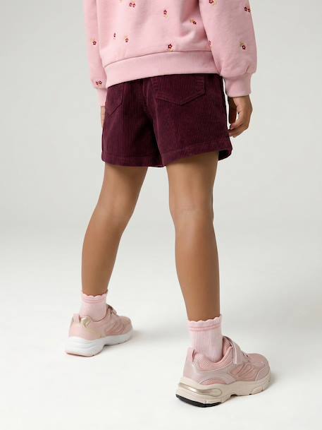 Jupe short fille plissée beige+bordeaux+vert anglais - vertbaudet enfant 