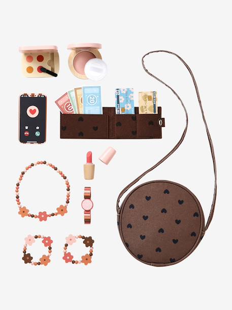 FSC® houten handtas met accessoires bruin - vertbaudet enfant 