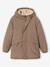 Parka garçon à capuche doublure sherpa kaki+noir+taupe+vert sauge - vertbaudet enfant 