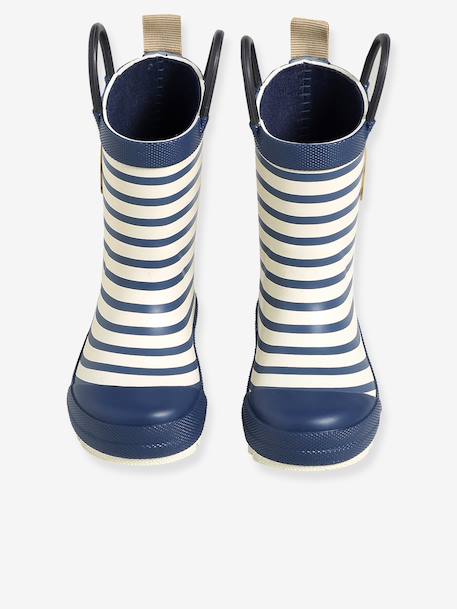 Bottes de pluie bébé détails ludiques bleu clair+marine+rayé marine+vert imprimé - vertbaudet enfant 