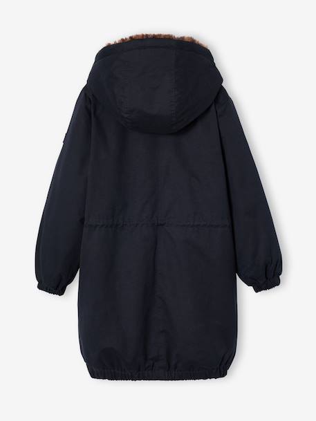 Parka fille doublée noir - vertbaudet enfant 