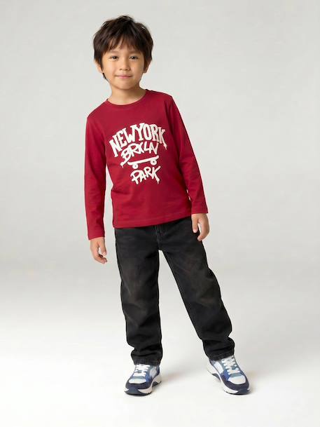 Loose jeans voor jongens double stone+zwart - vertbaudet enfant 