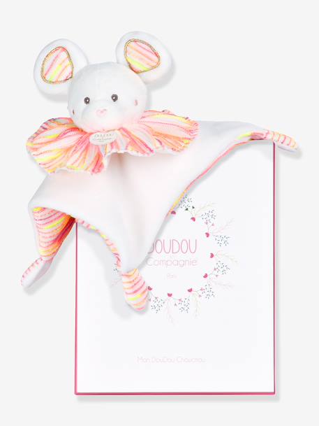 Doudou plat Souris 20 cm blanc - vertbaudet enfant 