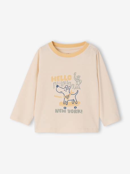 T-shirt manches longues bébé garçon vanille - vertbaudet enfant 