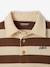 Gestreept polo t-shirt voor baby's met lange mouwen cacao+grijsblauw - vertbaudet enfant 