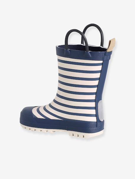 Bottes de pluie bébé détails ludiques bleu clair+marine+rayé marine+vert imprimé - vertbaudet enfant 