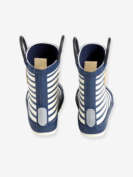 Bottes de pluie bébé détails ludiques bleu clair+marine+rayé marine+vert imprimé - vertbaudet enfant 