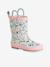 Bottes pluie fille caoutchouc bleu imprimé+écru+lot rose - vertbaudet enfant 