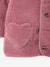 Manteau bébé en sherpa avec doublure imprimée 'léopard' beige+vieux rose - vertbaudet enfant 