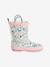Bottes pluie fille caoutchouc bleu imprimé+écru+lot rose - vertbaudet enfant 