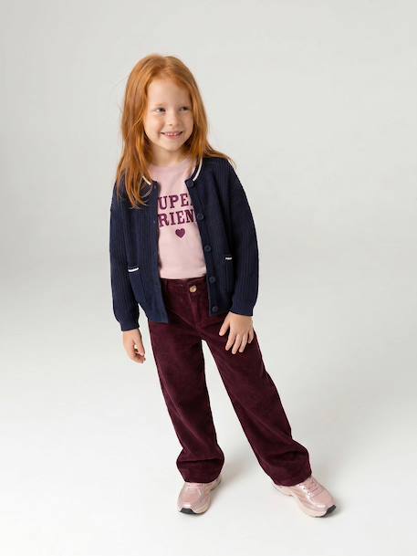 Gilet fille manches longues marine - vertbaudet enfant 
