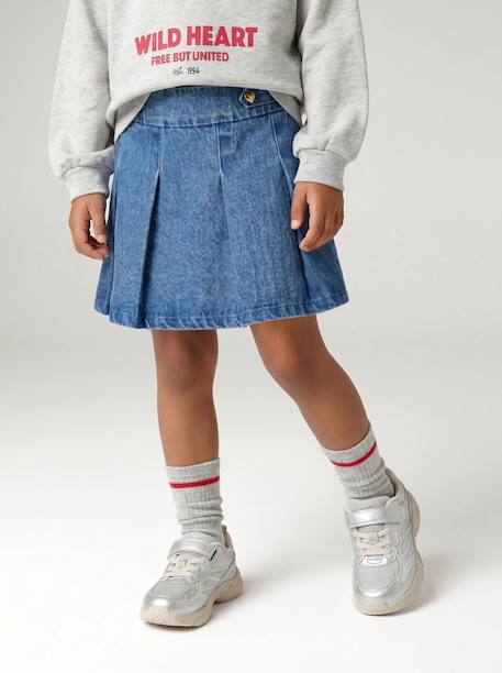 Jupe denim fille denim brut - vertbaudet enfant 
