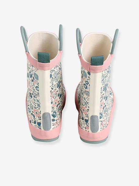 Bottes pluie fille caoutchouc bleu imprimé+écru+lot rose - vertbaudet enfant 