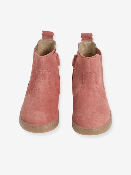Leren meisjeslaarzen beige+brons+bruin+groen+kameel+marineblauw+oudroze - vertbaudet enfant 