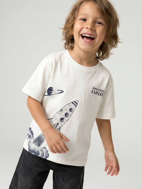 T-shirt manches courtes garçon écru - vertbaudet enfant 